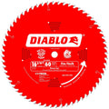 Diablo Fine Finish Saw Blade for Wood - 16-5/16' Diameter, 60 ATB Teeth, 1' Arbor, .114' Kerf, 22° Hook Angle, .079' Plate, 4000 Max RPM - D1660X