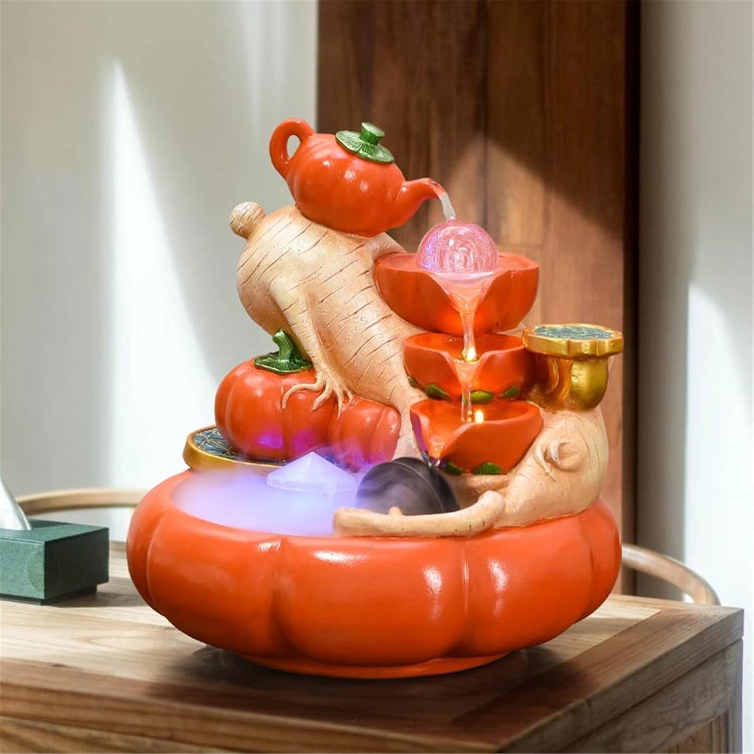 Tabletop Fountain Tabletop Fountain Indoor Waterfall Relaxation Fountain Ornament Crafts for Office Home