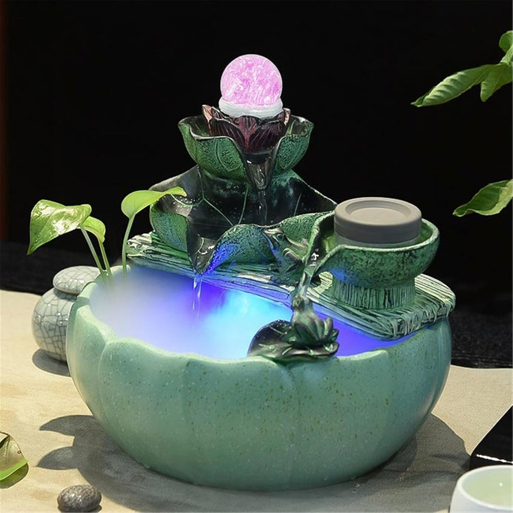 Tabletop Fountain Relaxation Waterfall Fountain Indoor Water Feature Fish Tank for Home and Office Decor(Large)