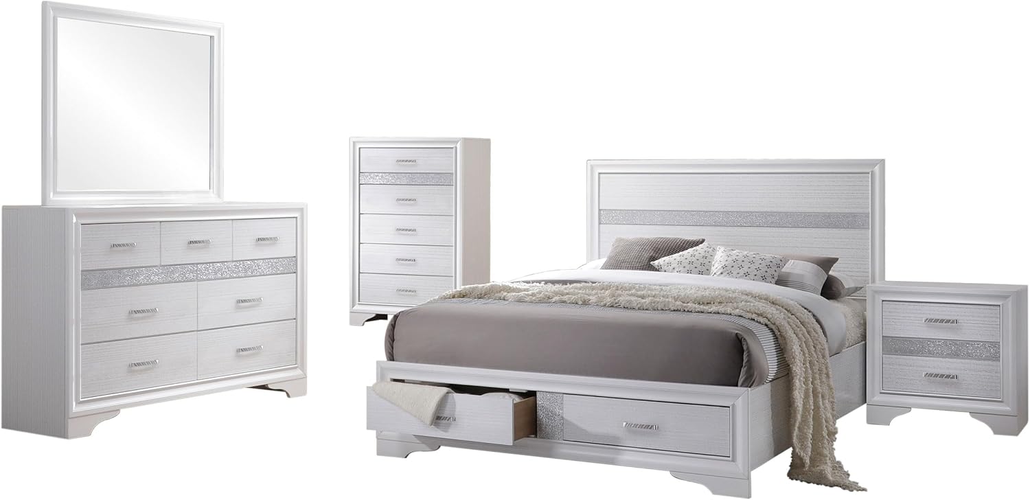 White 5-piece Eastern King Bedroom Set