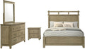 Coaster Home Furnishings - Hazlewood - Wood - 4-Piece Bedroom Set with Rustic Style, Slatted Headboard and Metallic Accent - Bedroom - Eastern King Size - Vineyard Oak - 207531KE-S4