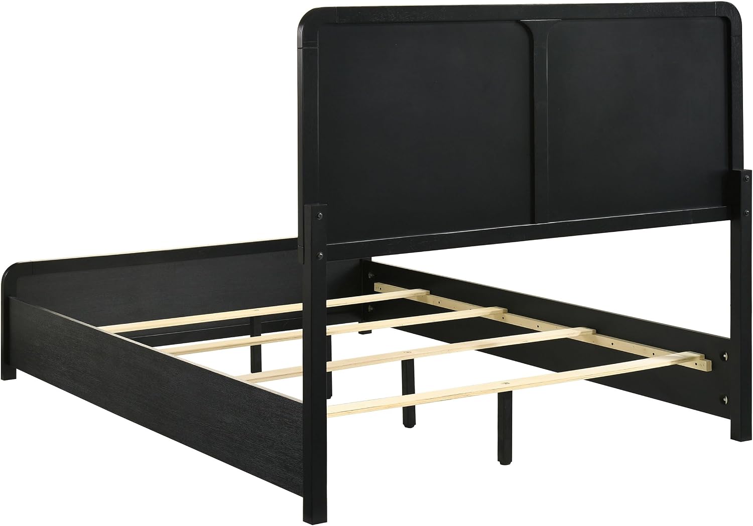 Coaster Home Furnishings - Cavelle - Wood - 4-Piece Bedroom Set with Panel Bed, Metal Knobs, and Upholstered Headboard - Bedroom - Full Size - Black - 223661F-S4