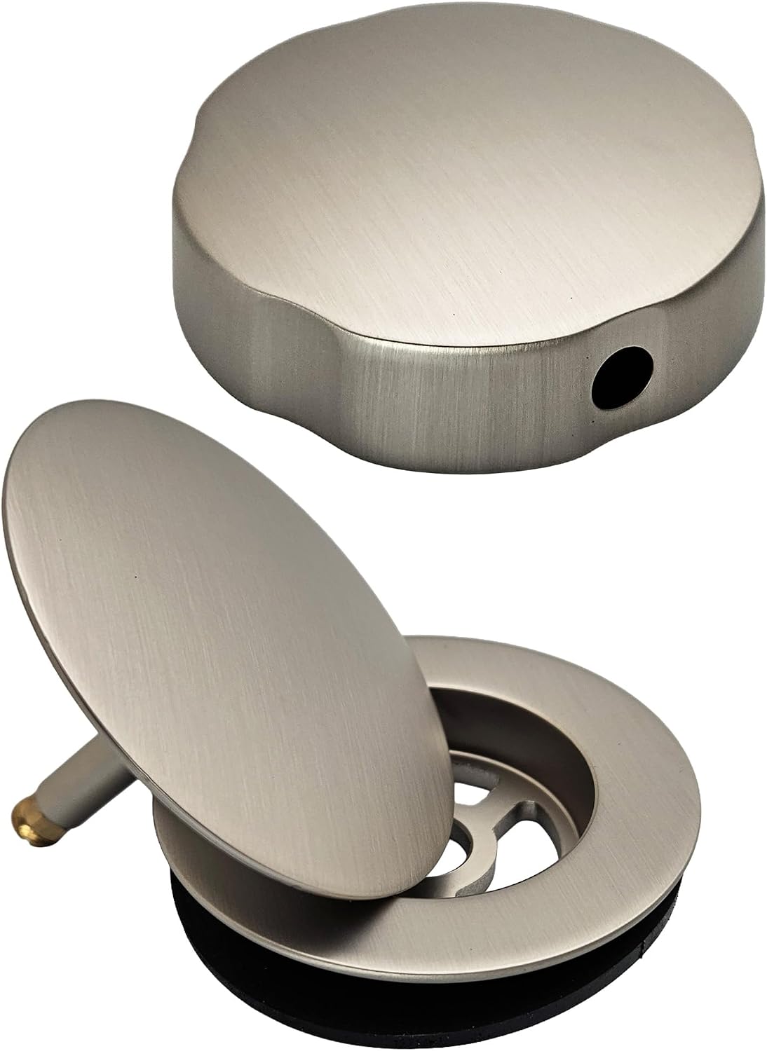 Westbrass A50P45BJ-07 1-1/2' Sch. 40 PVC 45' Cable Driven Bath Waste Kit with Ball Joint Head and Brass Trim Drain Kit, Satin Nickel