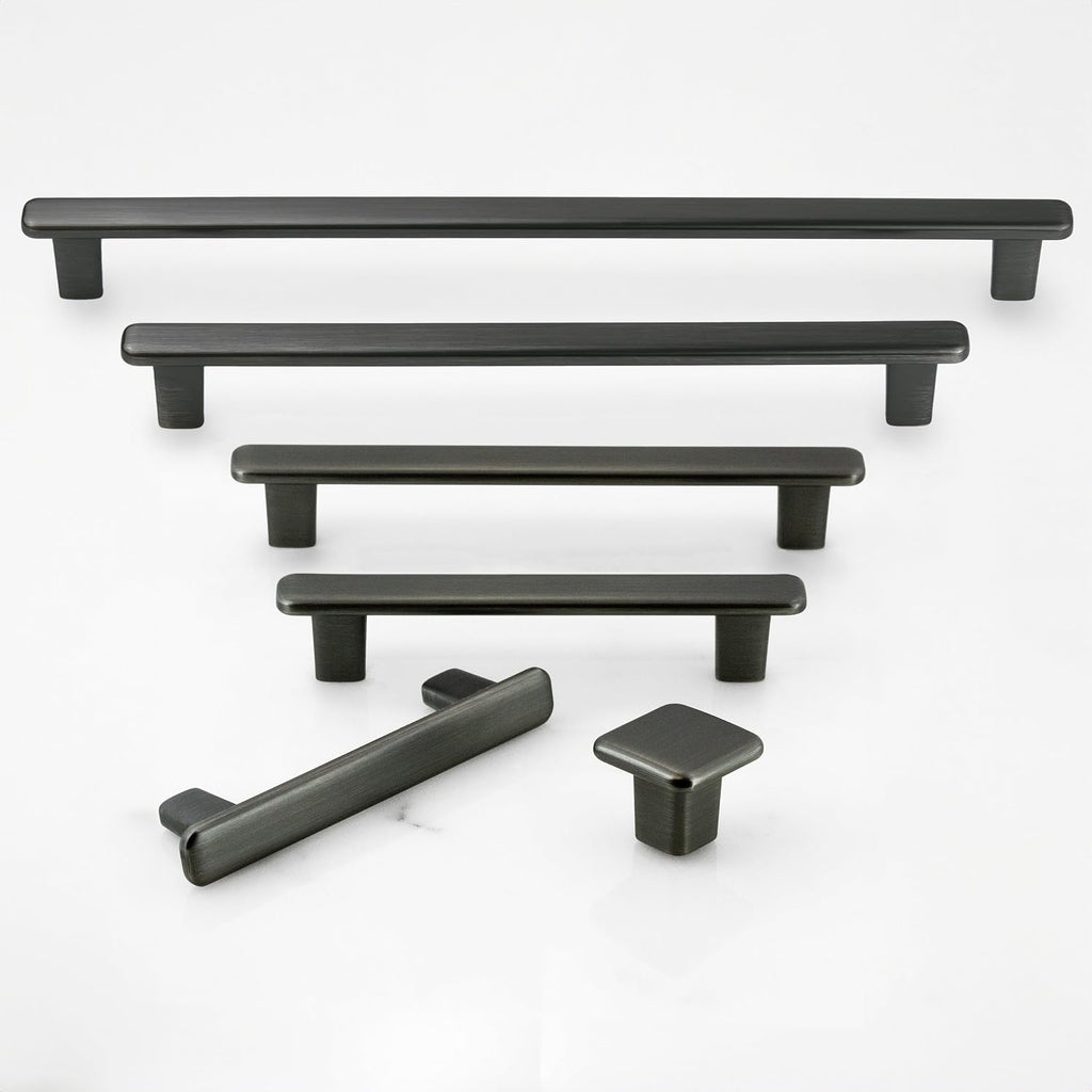 HESTIA HARDWARE 30 Pack | Antique Sliver Drawer Pulls 5 Inch Kitchen Cabinet Handles | Modern Grey Cabinet Pulls | 128mm Kitchen Cabinet Pulls, Pewter Dresser Handles (Z17.128mm.30.B)