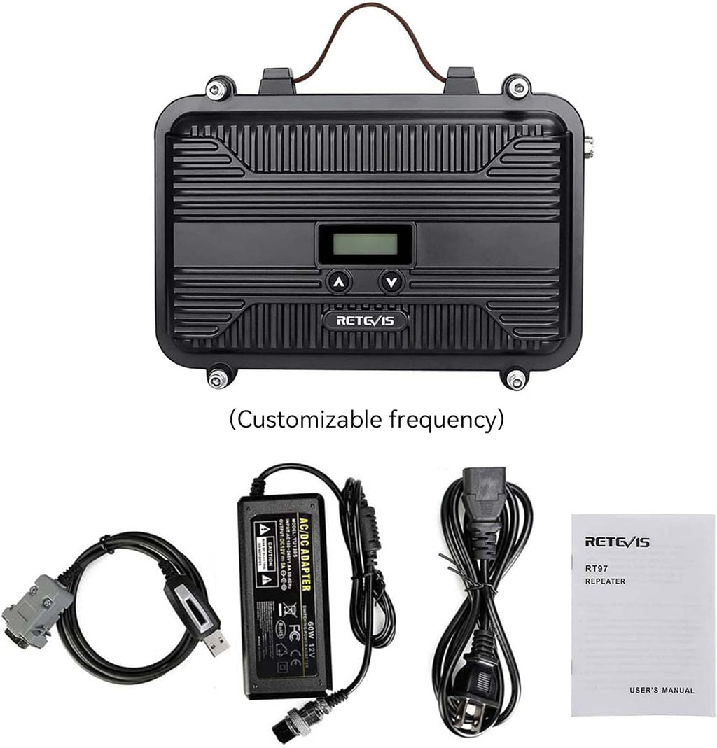 Retevis RT97S Customizable Repeater, RT97 Upgraded Version, Radio Repeater, Full Duplex Analog Repeater, Compatible with Raspberry Pi, High Power, for Remote Area, Emergency Rescue(1 Pack)