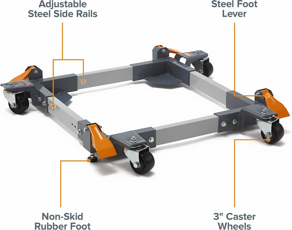 Bora Portamate Mobile Base PM-3550 Universal Tool Stand with Caster Wheels - Omni Directional Heavy Duty Mobile Tool Base for Table Saw, Power Tools - Swivel Caster Wheels 1500 lb Capacity PM-3550