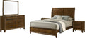 New Classic Furniture Ballard 5-Piece Wood Queen Bedroom Set with 2-Nightstands, Walnut Brown