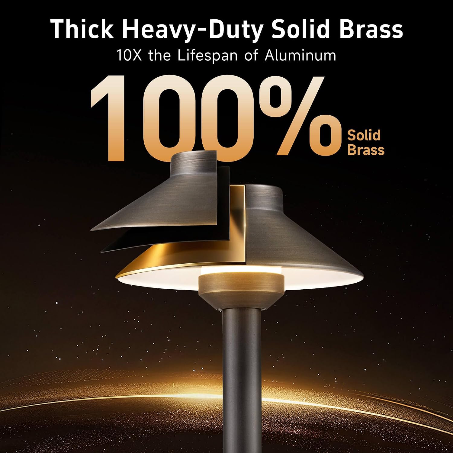 Gardenreet Outdoor Brass Pathway Lights, Warm & Neutral White Adjustable Low Voltage Landscape Path Lighting, 12v Walkway Light LED Waterproof, Bronze for Outside Garden Yard with G4 Bulb (4 Pack)
