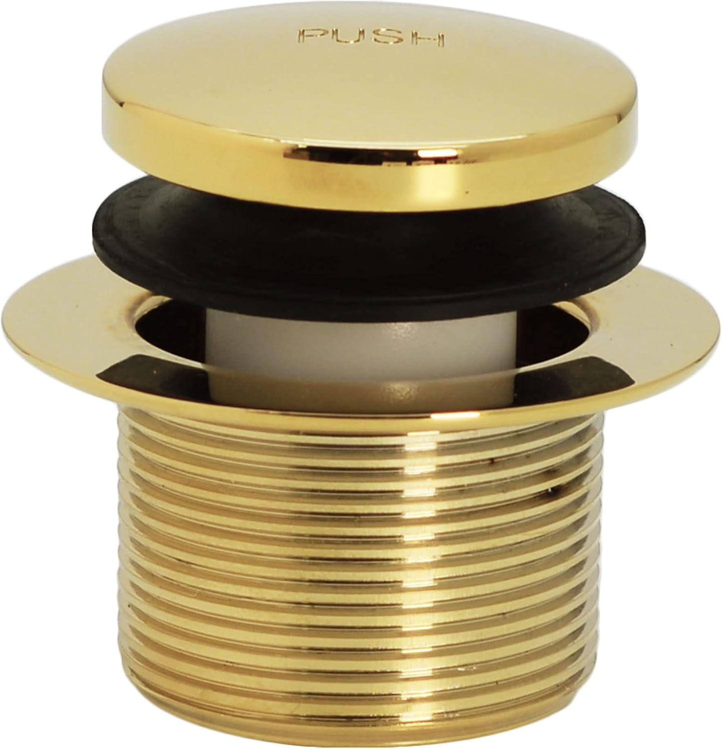 Westbrass A326-01 22-1/2' Brass Bath Waste & Overflow Assembly with Tip-Toe Drain Plug and 2-Hole Faceplate, Polished Brass