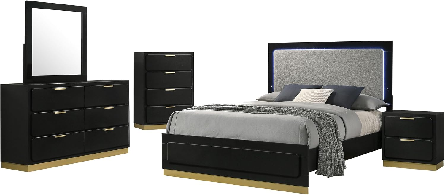 GOWE Sophia Black 5-Piece Eastern King Bedroom Set
