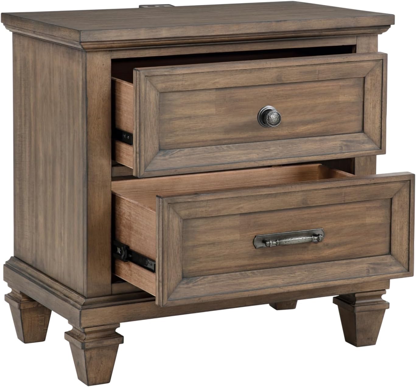 New Classic Furniture Mariana 5-Piece Wood King Bedroom Set with 2 Nightstands, Vintage Mocha