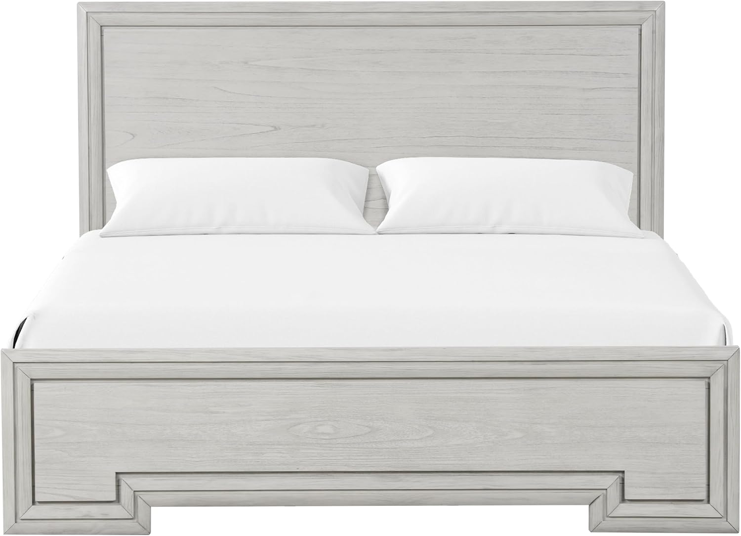 Furniture of America Babsi Modern Wood 5-Piece Bedroom Set with Greek Key Pull, USB Chargers on Nightstand, Felt-Lined Top & Cedarwood-Lined Bottom Drawers, Box Spring Needed, Queen, Rustic White