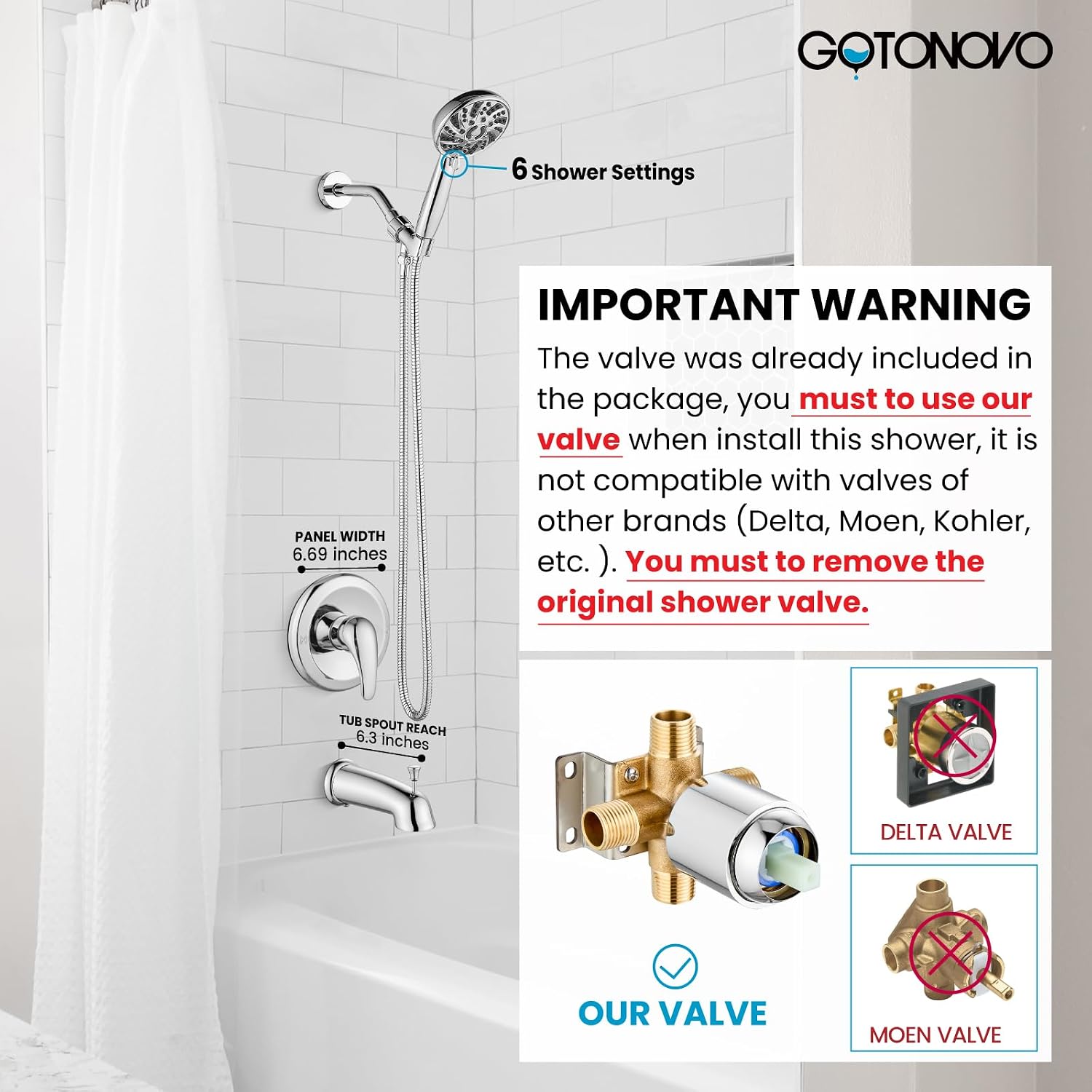 gotonovo 3 Hole 2 Handles Lavatory Basin Bathroom Sink Faucet with Shower Faucet Set Bathroom Shower Head and Handle Set Polished Chrome