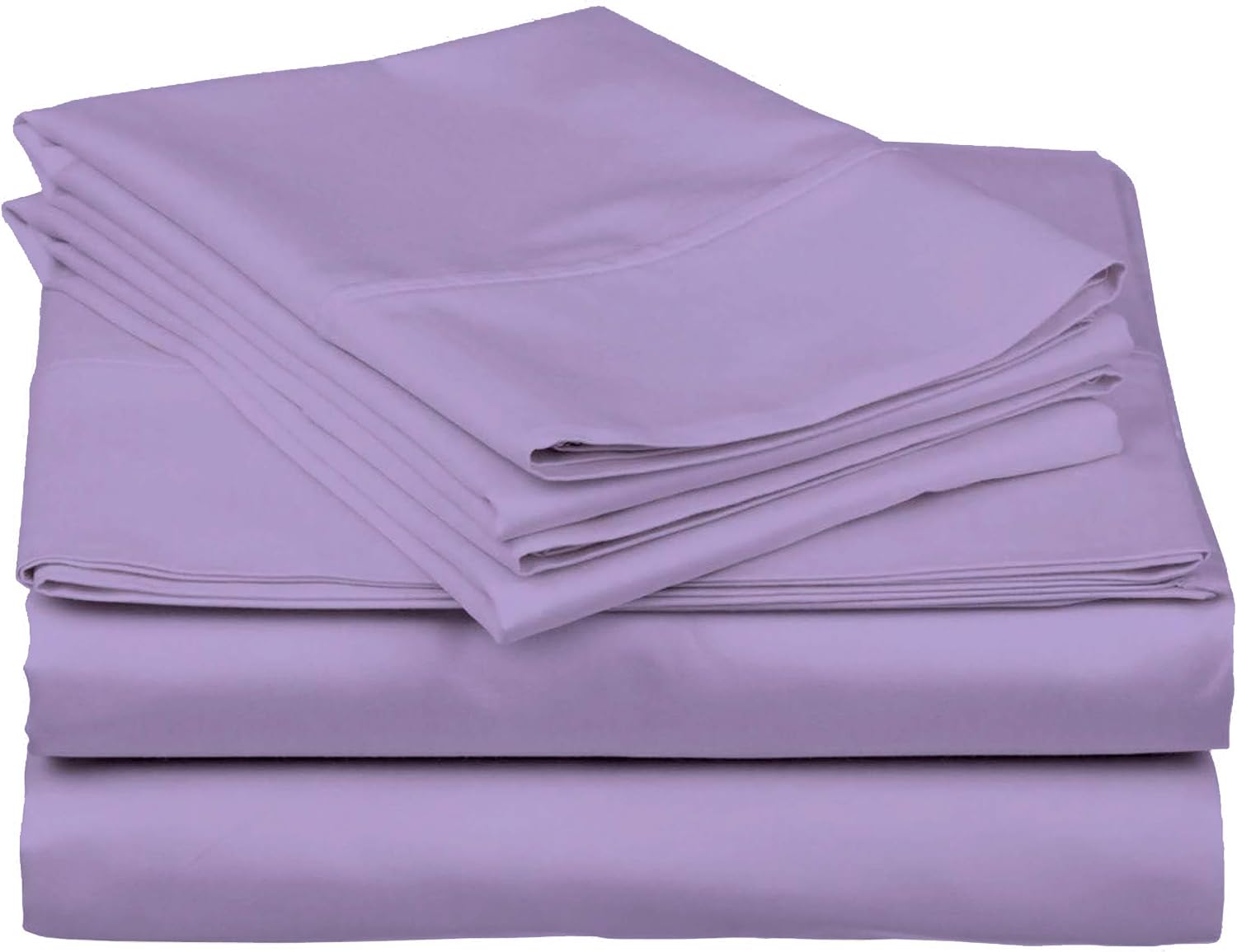 Cotton Home- 5 Pieces Split King Size Lavender Color Sheet Set – Soft Quality Luxury 18 Inch Deep Pocket & Bedding Set with Flat Sheet, Fitted Sheet, 2-Pillow Covers(20' x 30') Inches
