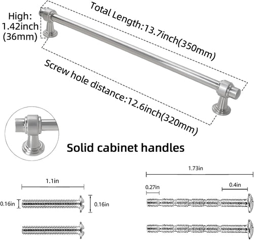 10 Pack 12-3/5 inch(320mm) Brushed Satin Nickel Kitchen Cabinet Handles Cabinet Pulls Sliver Drawer Pulls Kitchen Cabinet Hardware Handles Drawer Pulls Dresser Handles