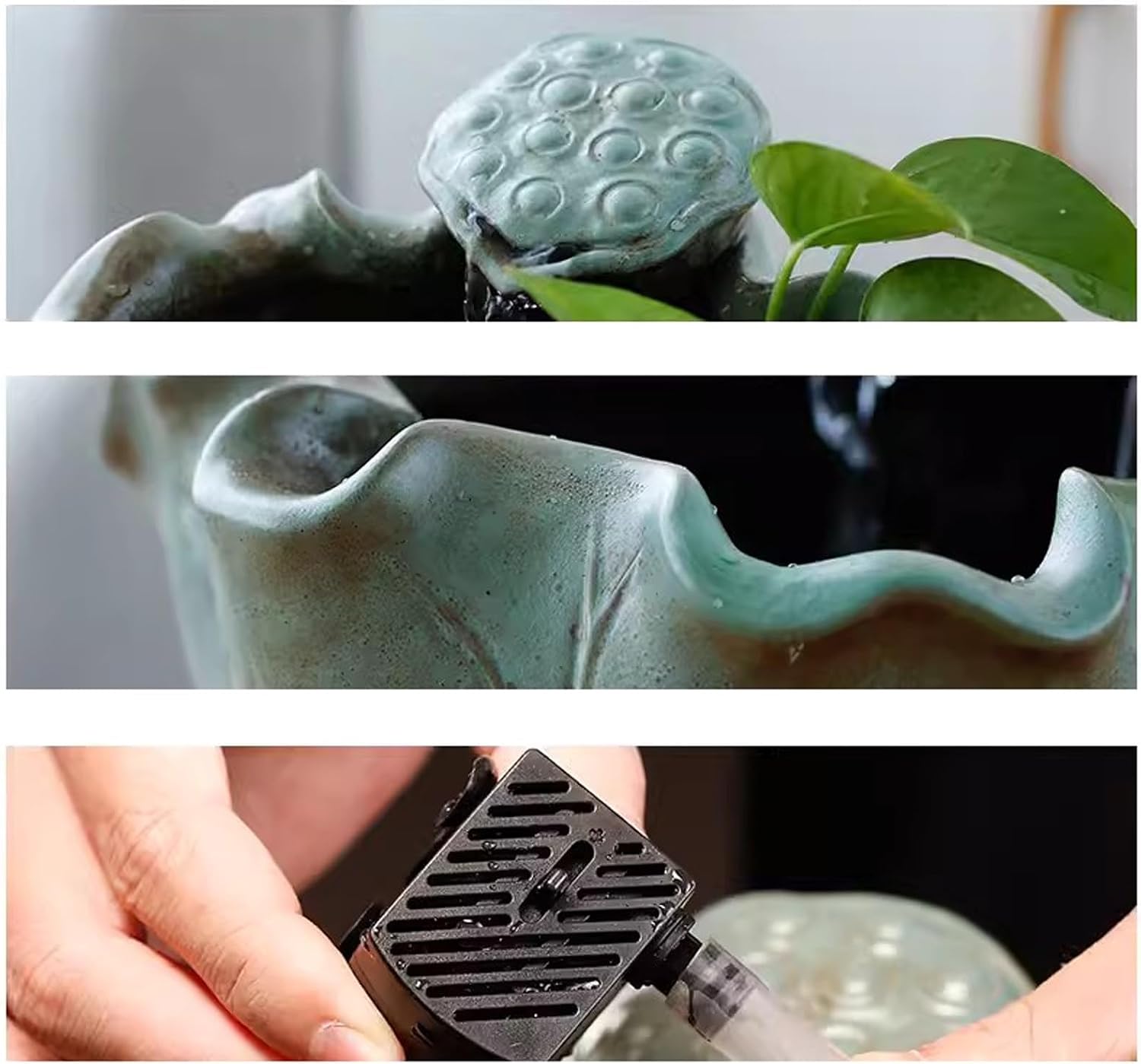 GRFIT Tabletop Fountain New Chinese Style Ceramic Simple Flowing Water Fountain Decoration Recycling Office Living Room Desktop Decoration Desktop Fountain