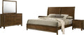 New Classic Furniture Ballard 5-Piece Wood King Bedroom Set with 2-Nightstands, Walnut Brown