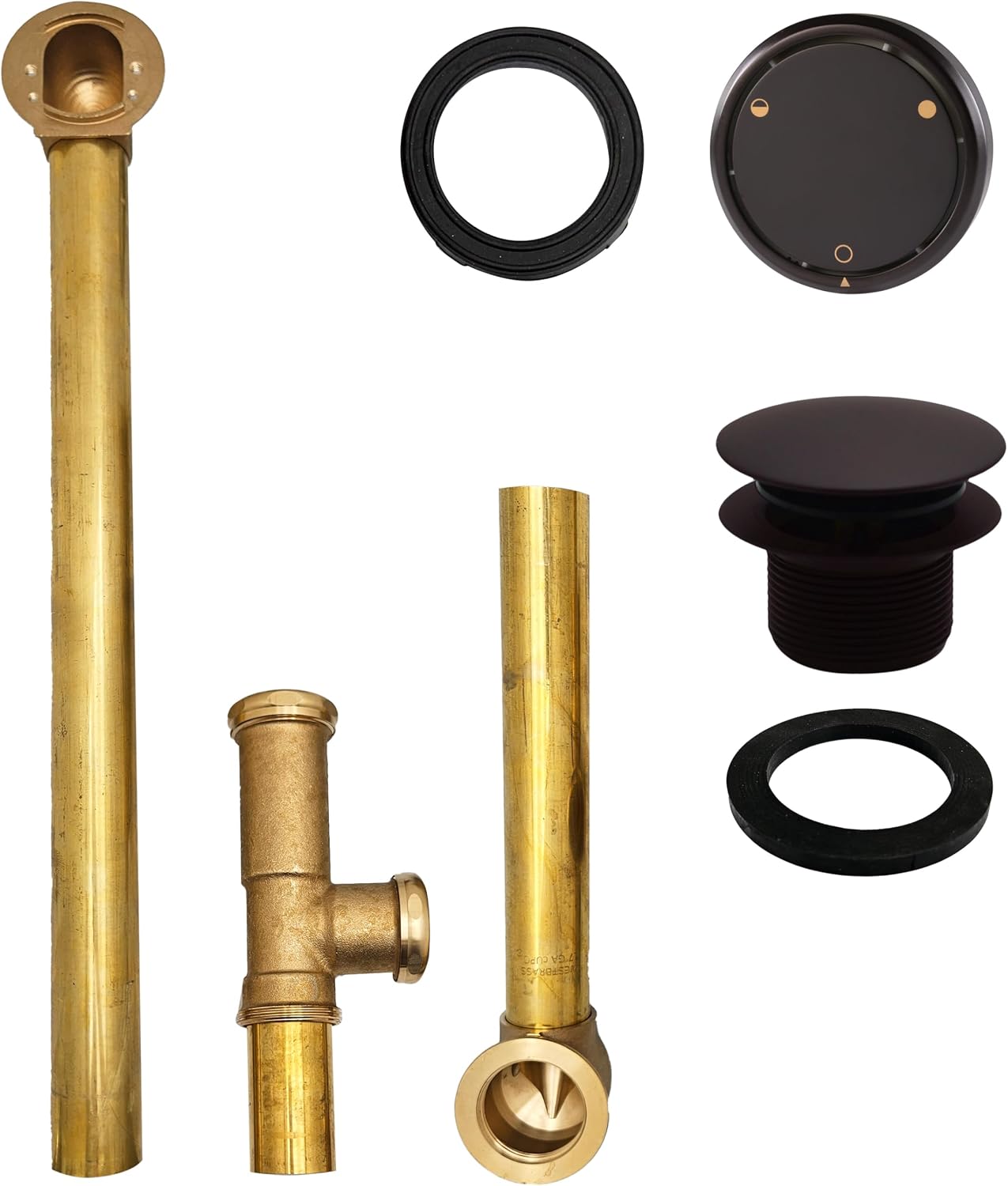 Westbrass 22' Deep Soak Tip-Toe Drain Bath Waste & Overflow, Oil Rubbed Bronze, 7931817CHM-12