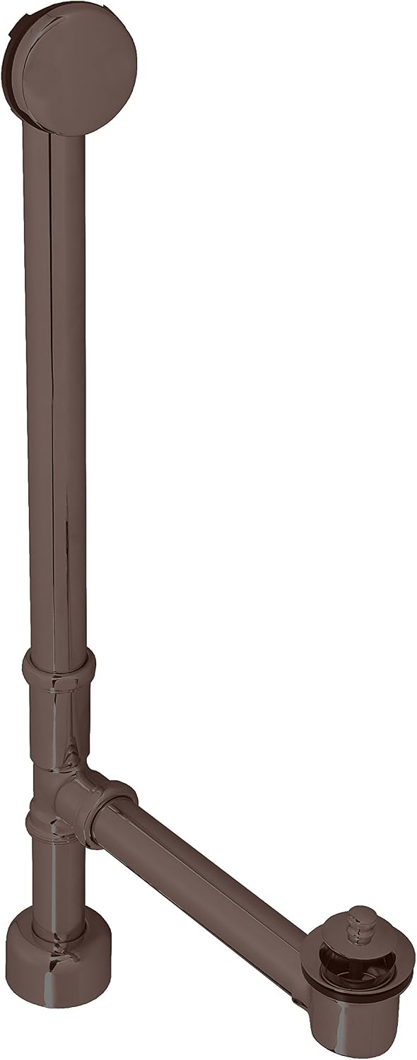 Westbrass 22-1/2' Twist & Close Bath Waste & Overflow with No-Hole Faceplate, Oil Rubbed Bronze, D3221HK-12