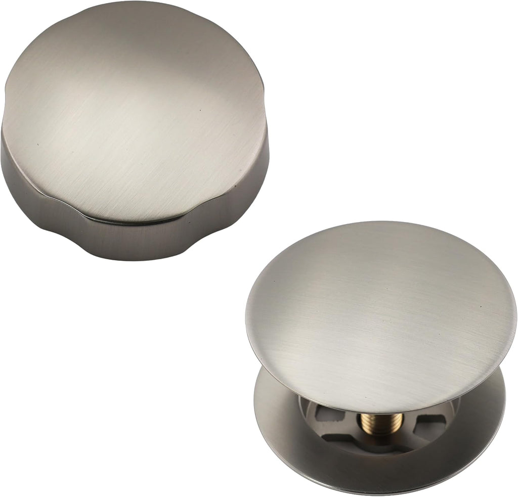 Westbrass A50A35-20 35' SCH. 40 ABS Cable Driven Bath Drain Trim Kit with Rotary Overflow Cover Knob and Pop-Up Stopper, Stainless Steel