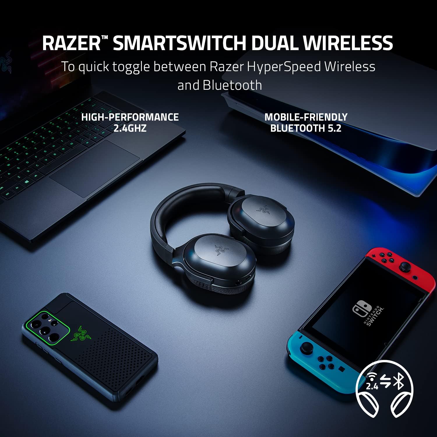 Razer Barracuda X Wireless Gaming & Mobile Headset Base Station V2 Chroma Headset Stand and Holder