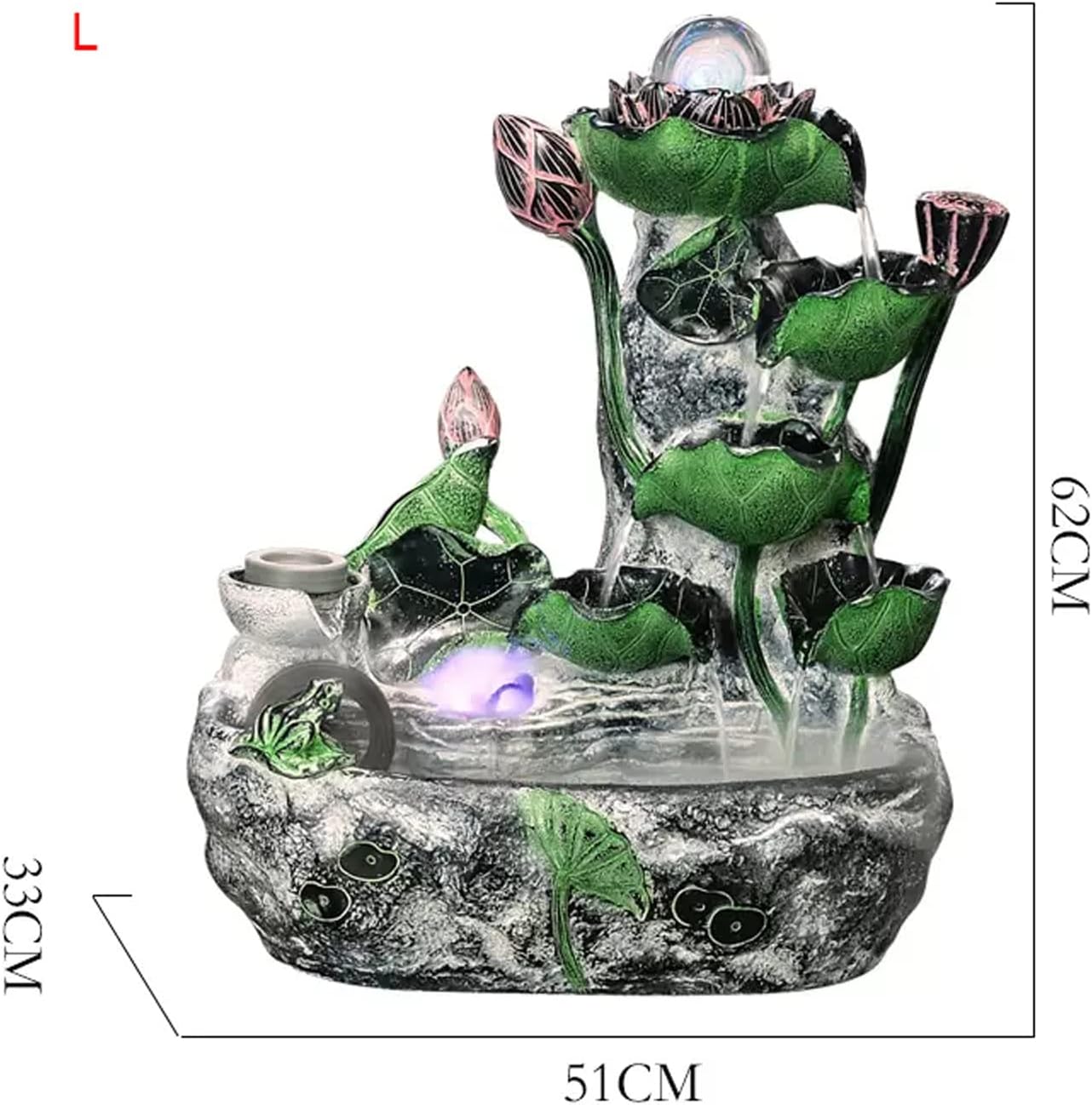 Desktop Fountain Indoor Fountain Tabletop Waterfall Fountains Relaxation Water Feature Feng Shui Zen Meditation Desktop with Rotatable Ball and Pump for Home Office Spaces Decor(Large)