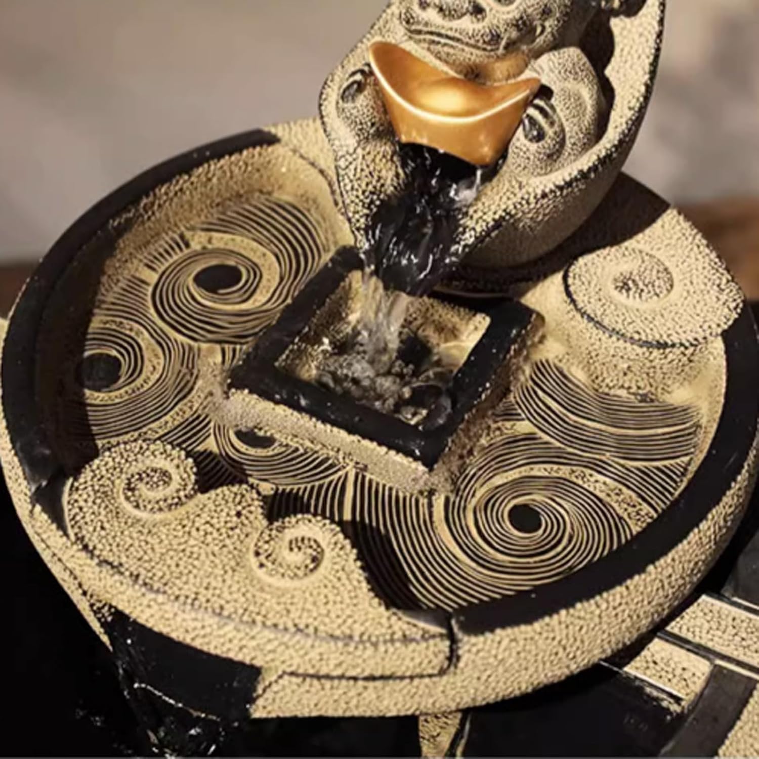 Tabletop Fountain Flowing Water Decoration for Living Room Study and Study Chinese Style Creative Fountain Water Landscape Decoration Desktop Decoration Desktop Fountain (Color : A)