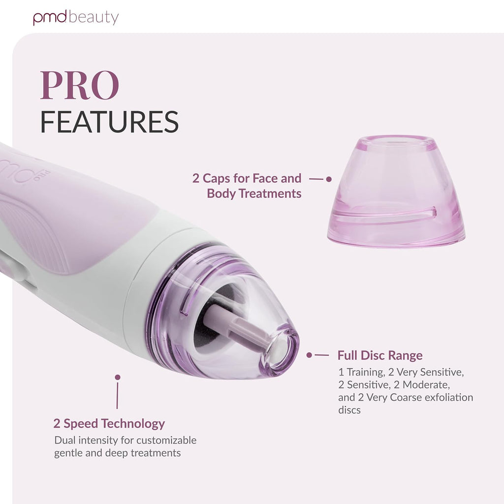 PMD Beauty Personal Microderm Pro - At-Home Use, Facial Exfoliator Tool, Microdermabrasion Machine Kit for Face and Body Skincare