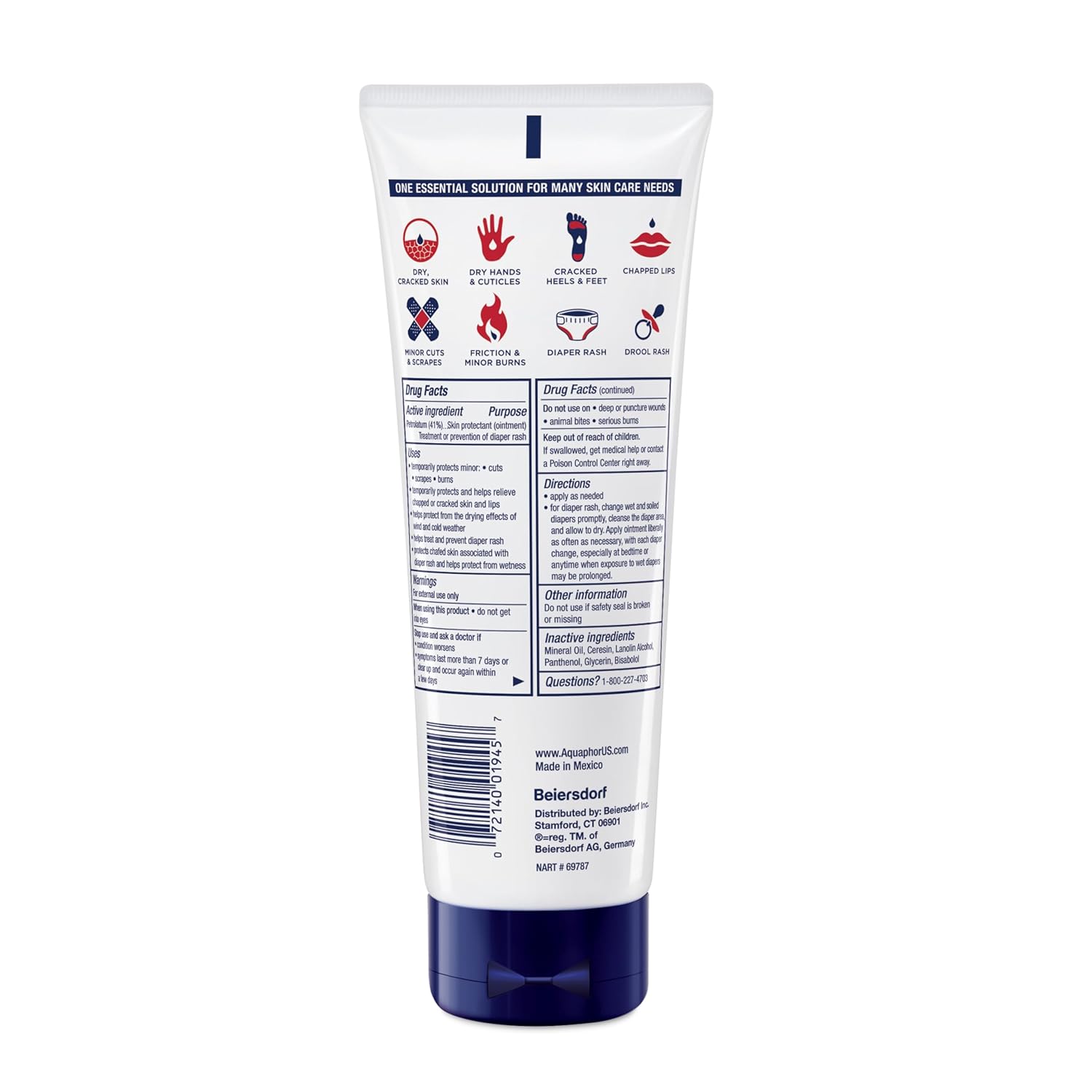 Aquaphor Healing Ointment Advanced Therapy Skin Protectant, Dry Skin Body Moisturizer, 7 Oz Tube (Pack of 12)
