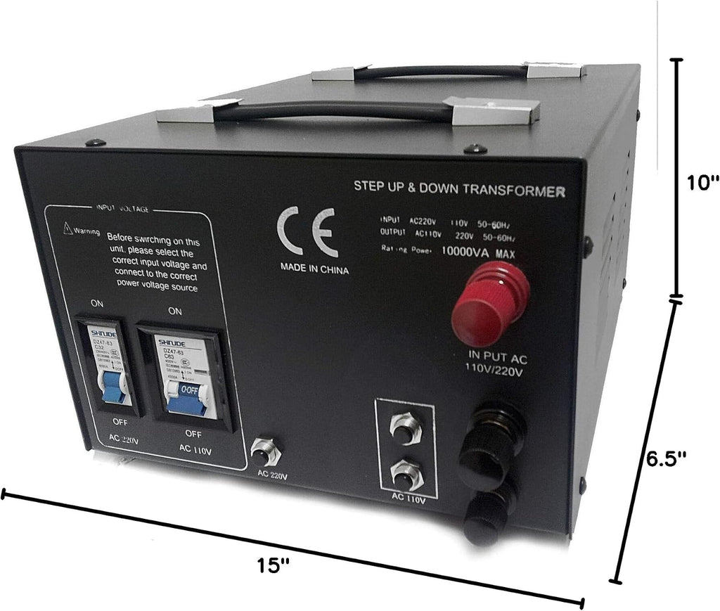 LiteFuze 10,000 Watt Heavy Duty Voltage Converter Transformer - Step Down 240/220/120/110 - Needs to be Hardwired by a Electricain - LT-10,000