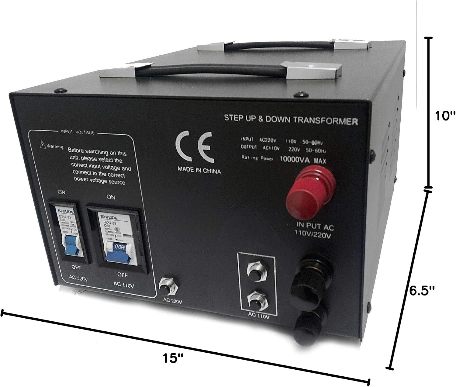 LiteFuze 10,000 Watt Heavy Duty Voltage Converter Transformer - Step Down 240/220/120/110 - Needs to be Hardwired by a Electricain - LT-10,000