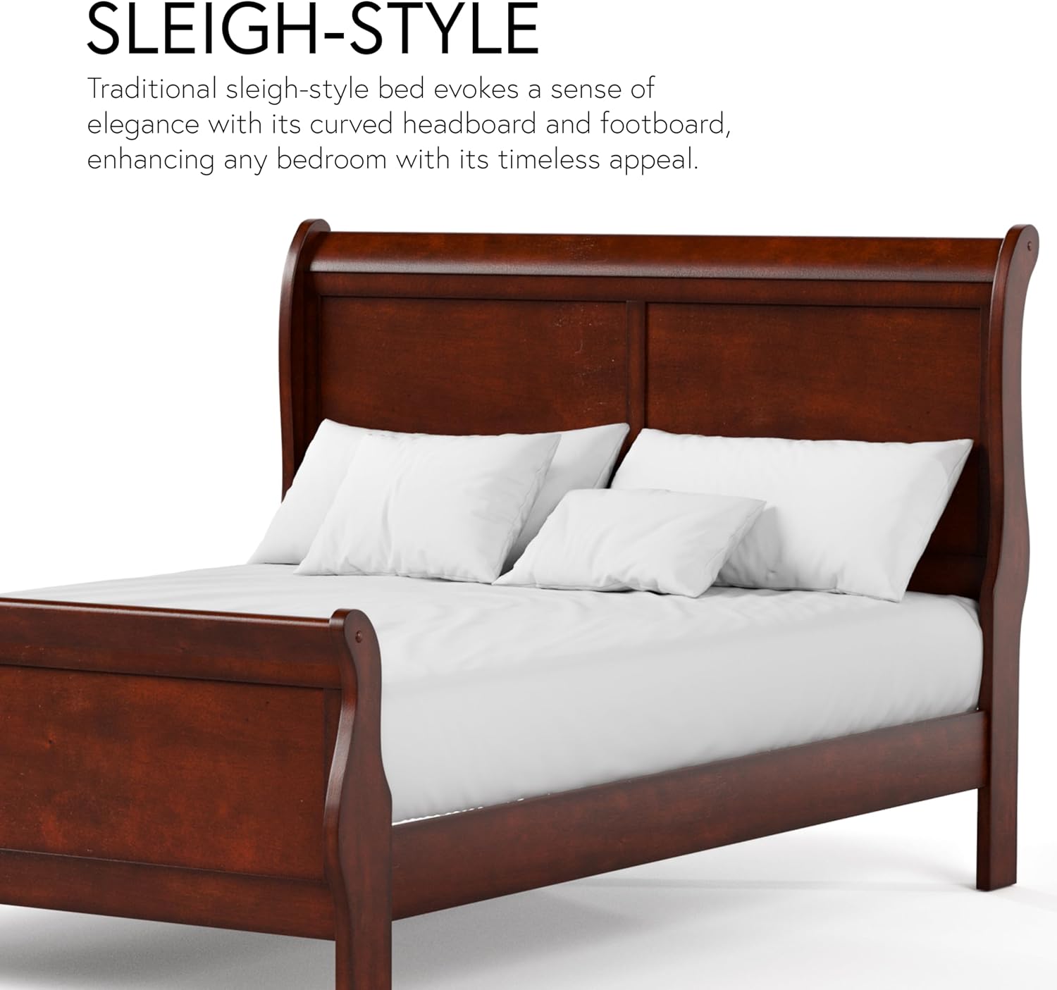 Furniture of America Arabella Traditional Solid Wood 5 Piece Bedroom Set with King Bed Frame, Nightstands, Dresser with Mirror, Storage and Organization, Bedframe Box Spring Needed, White