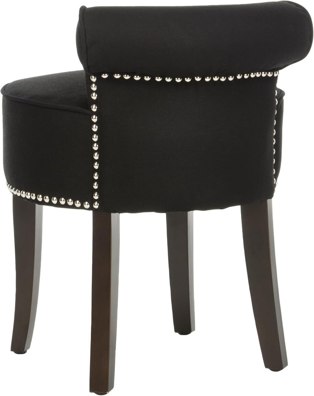 Safavieh Home Collection Georgia Black and Espresso Petite Vanity Stool