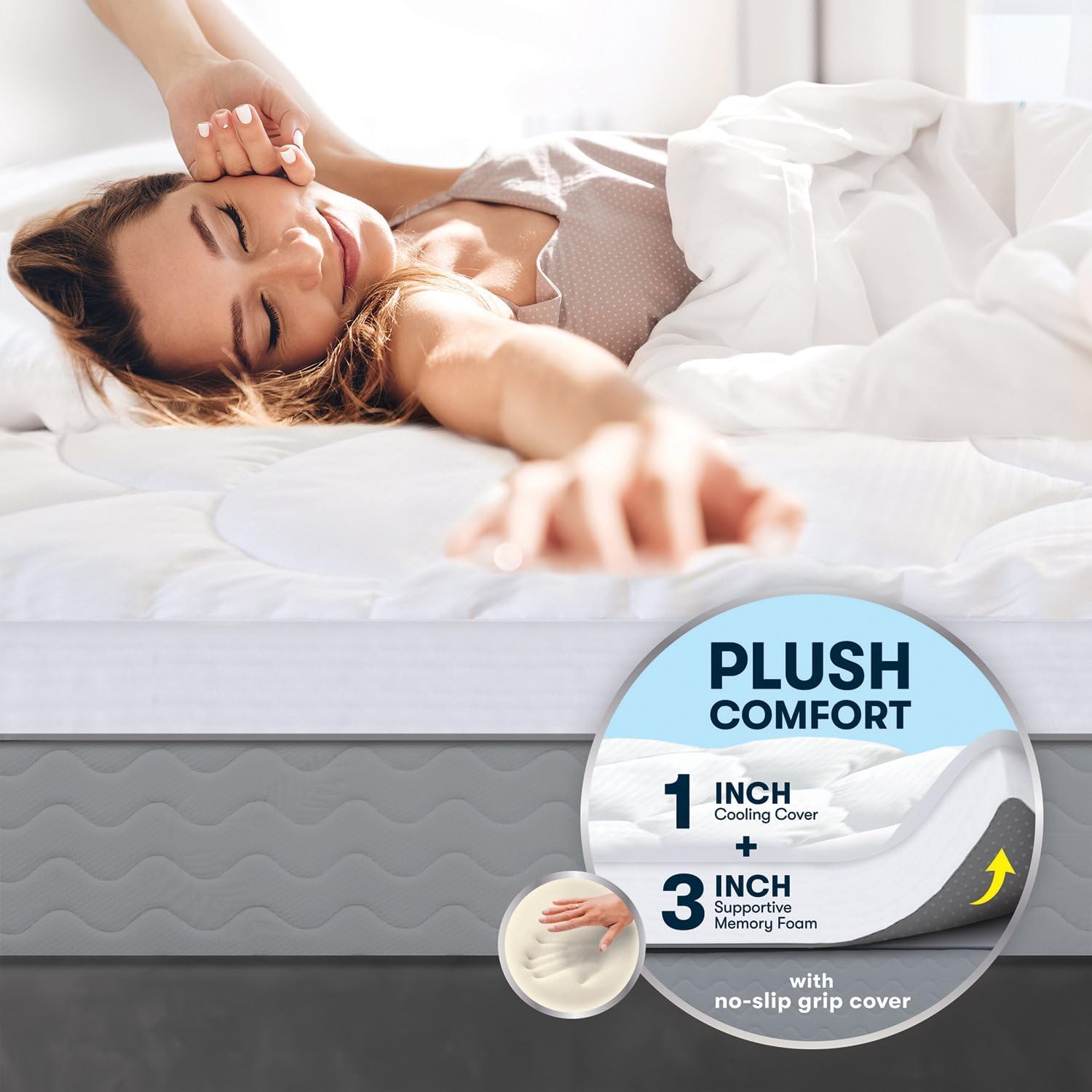 Serta 4-Inch Dual Layer Mattress Topper, Queen