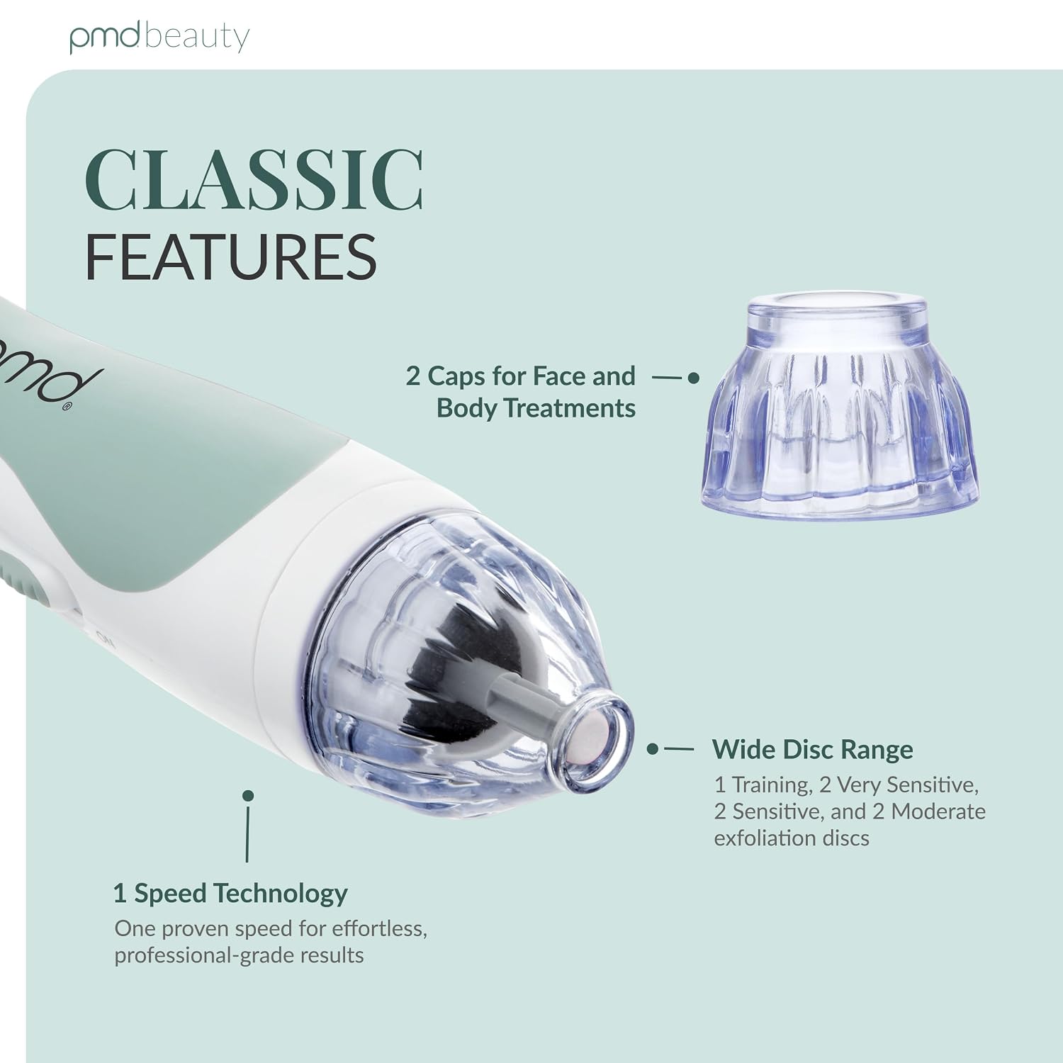 PMD Beauty Personal Microderm Classic - At-Home Use, Facial Exfoliator Tool, Microdermabrasion Machine Kit for Face and Body Skincare