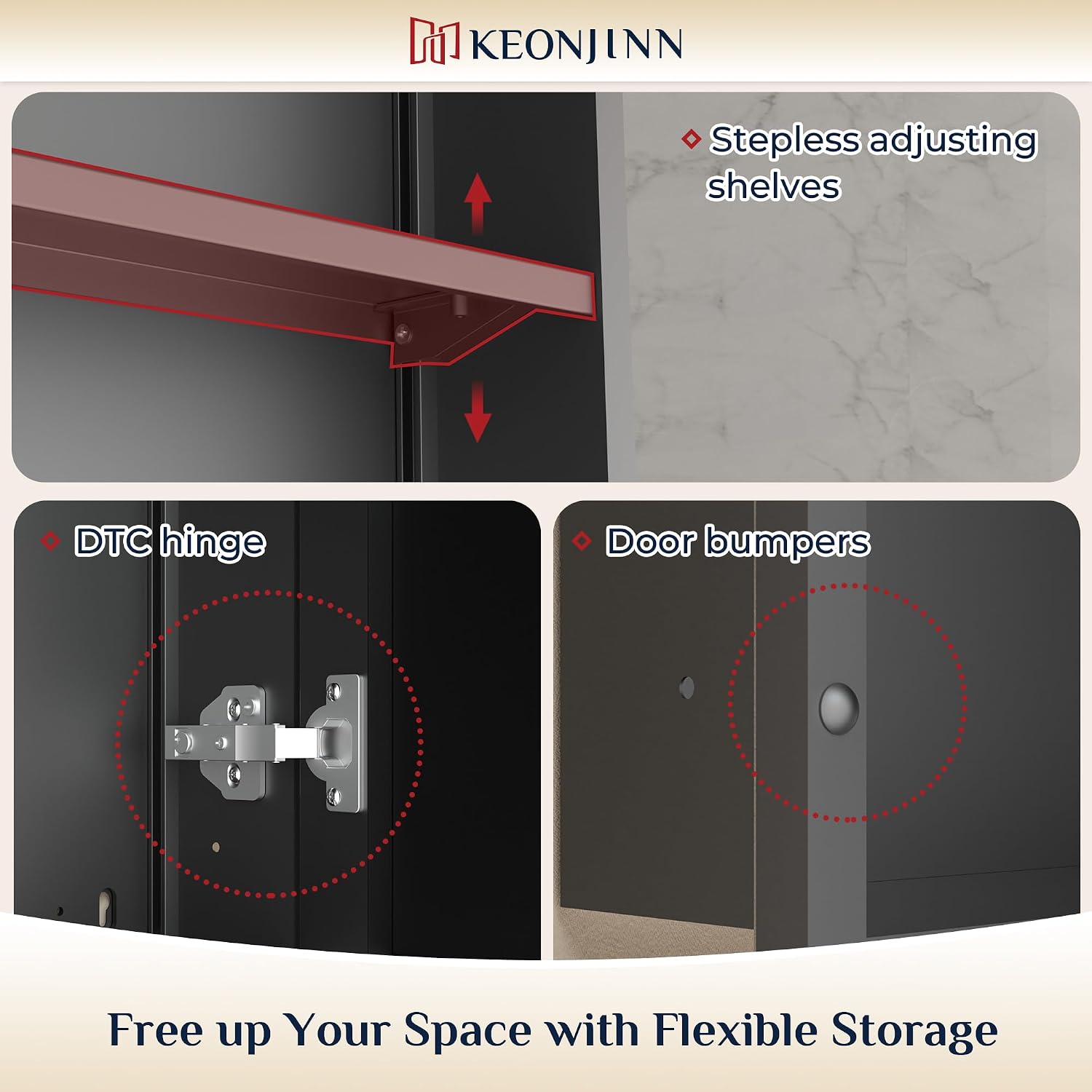 Keonjinn 24' x 26' Black Medicine Cabinets with Mirror, Fully Assembled, Recessed or Wall-Mounted Bathroom Medicine Cabinet, Aluminum Alloy Framed, Single Door Metal Bathroom Mirror with Storage