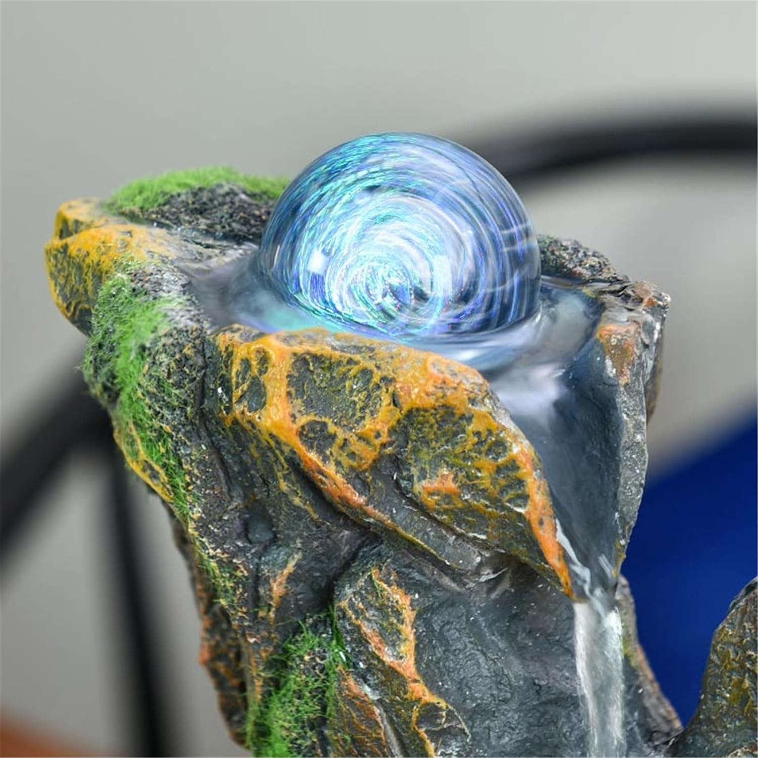 Tabletop Fountain Rockery Water Waterfall Plants Desktop Fountain Home Office Decorations