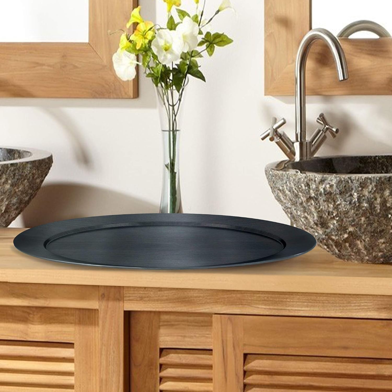 nu steel Bogart metal Bath Accessory Set for Vanity Countertop,8 piece Luxury ensemble