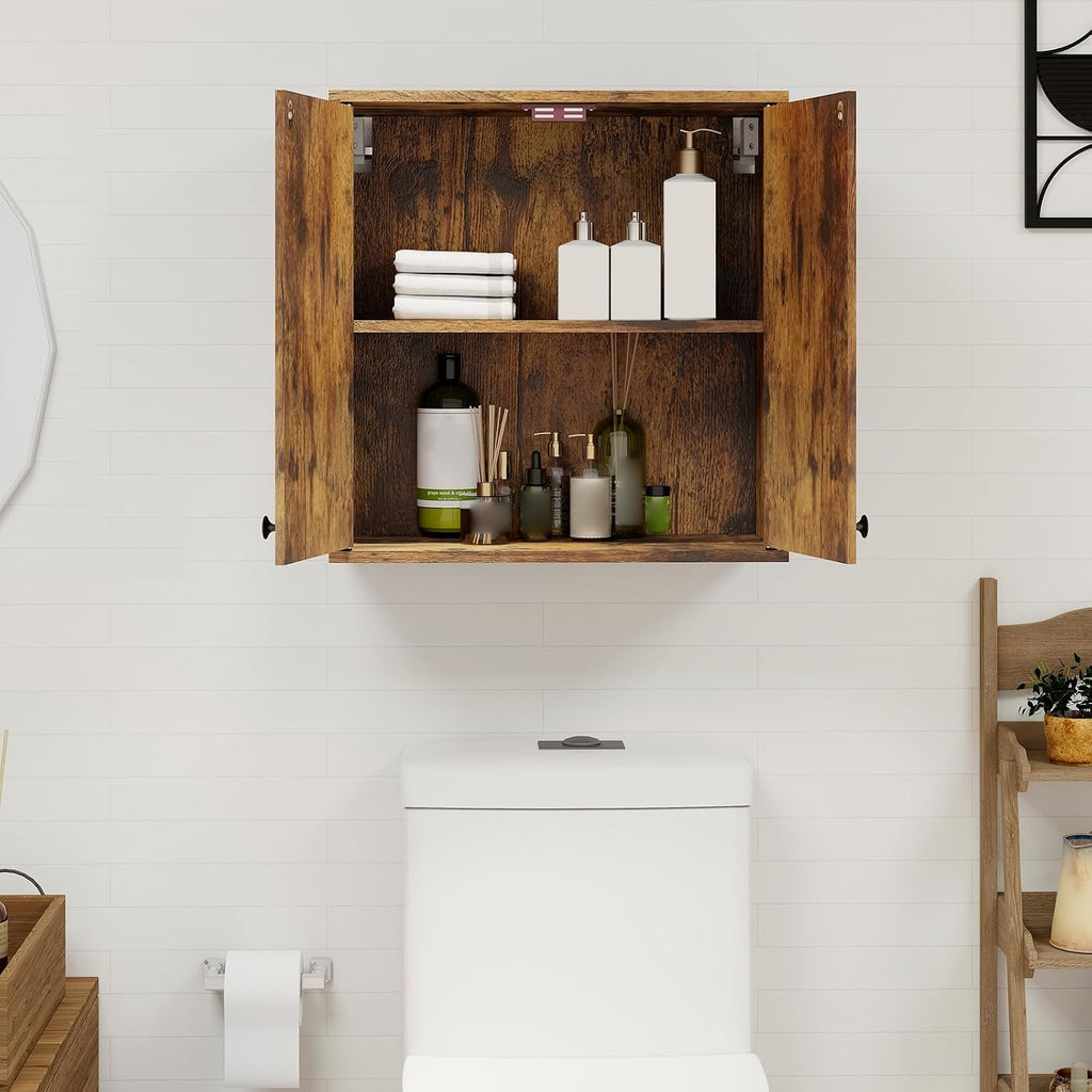 YOURLITE Laundry Cabinet, Medicine Cabinet, Bathroom Kitchen Storage Wall Mounted Farmhouse Organizer with Shelves Over Toilet, One Set of 2 Pieces X 24'