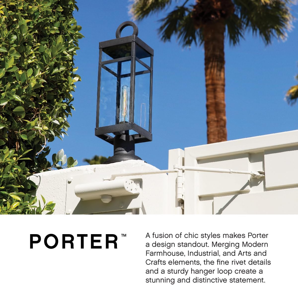 Hinkley Porter 22.75' Outdoor Single Light Low Voltage Post Mount Lantern – Clear Glass, 12V Bulb Included, Pathway Driveway Landscape, Pier Mount Compatible, Post Sold Separately – Aged Zinc