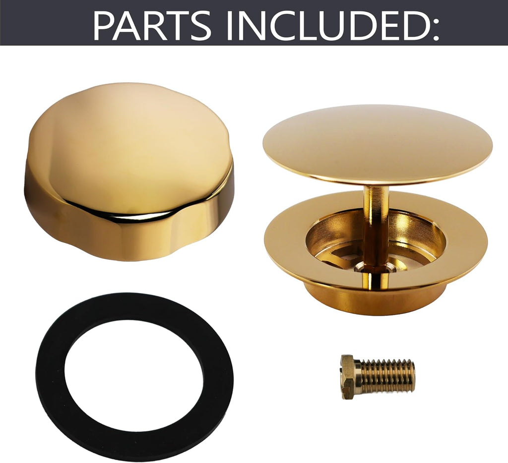 Westbrass A50A35-01 35' SCH. 40 ABS Cable Driven Bath Drain Trim Kit with Rotary Overflow Cover Knob and Pop-Up Stopper, Polished Brass