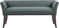 Madison Park Accent Bench, Upholstered with Nailhead Trim, & Padded Seat Entryway Bench Small, End of Bed Bench with Back, 49.5' W x 19.25' D x 23' H, Slate Blue