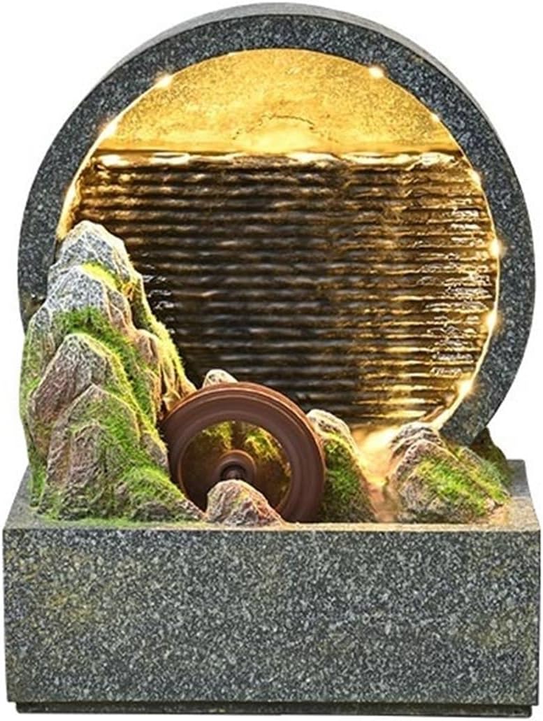 Tabletop Fountain Minimalist Rockery and Flowing Water Ornaments Curtain Circulating Fountain