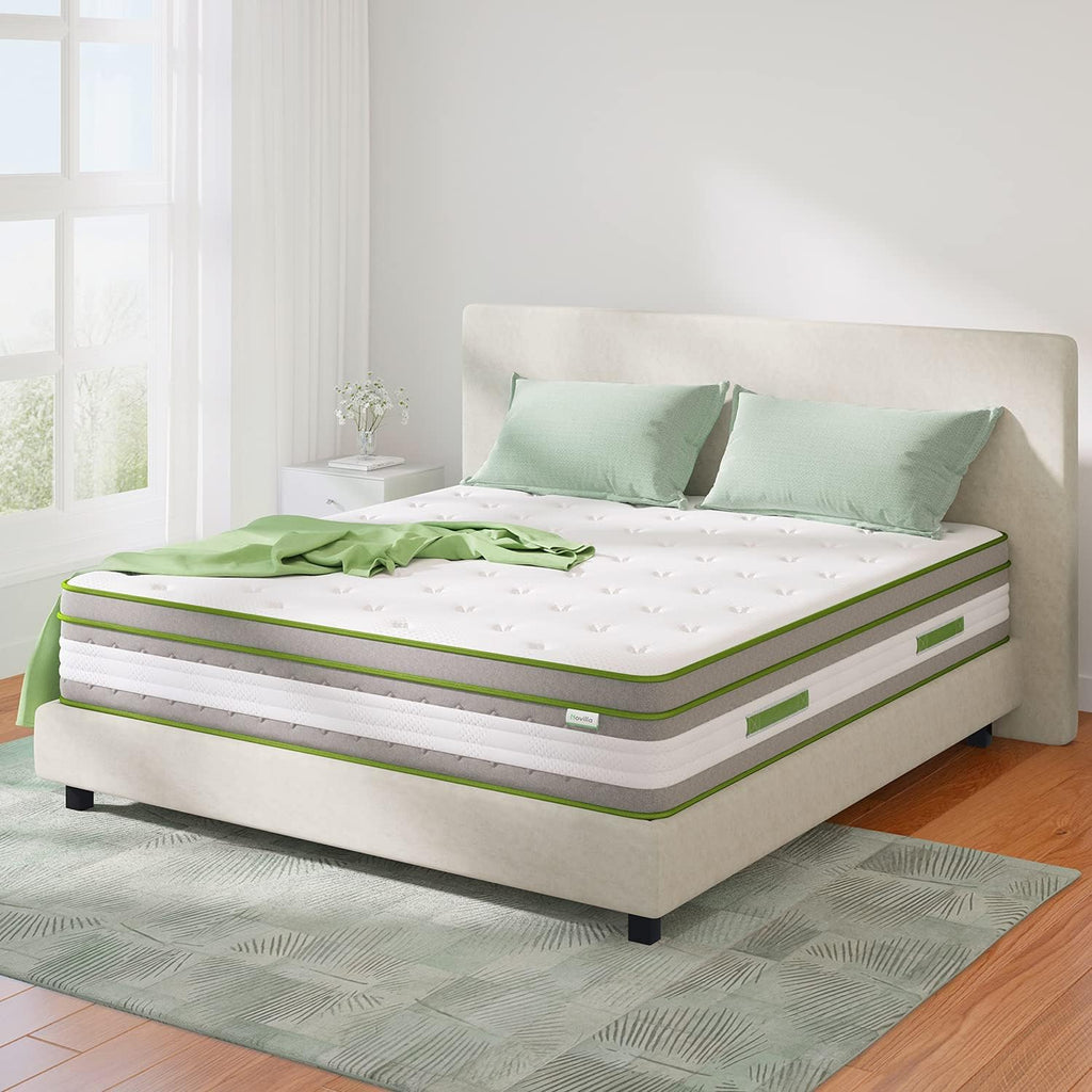 Novilla Full Size Mattress, 12 Inch Hybrid Pillow Top Full Mattress in a Box with Gel Memory Foam & Individually Wrapped Pocket Coils Innerspring for a Cozy & Peaceful Sleep