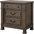 MASARA 3-Piece Transitional Bedroom Set, Dark Walnut Queen Or King Bed with 2 Nightstands, Birch Veneer and Engineered Wood, French Dovetail Construction (Queen)