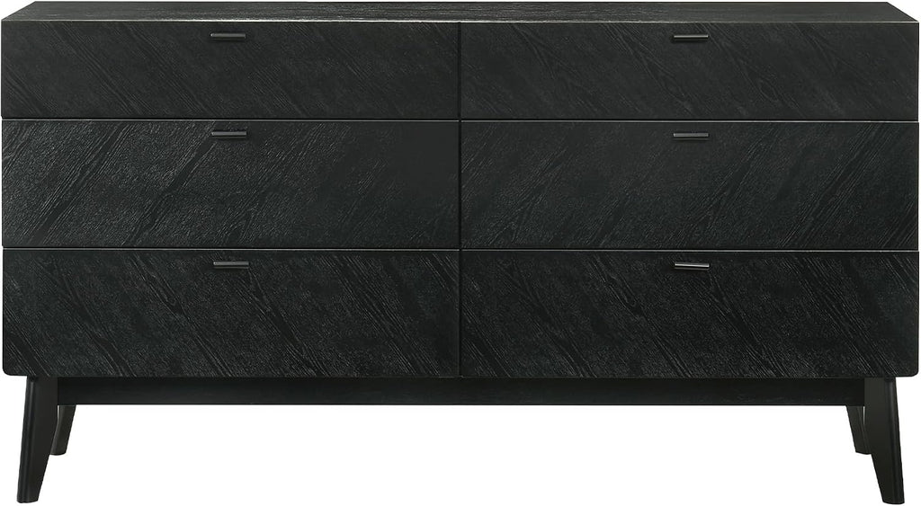 Armen Living Petra Queen 4 Piece Wood Bedroom Set in Black Finish