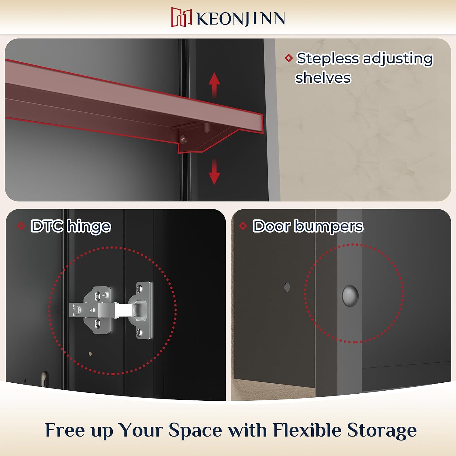Keonjinn 16' x 24' Medicine Cabinets with Mirror for Bathroom, Oil Rubbed Bronze, Fully Assembled, Recessed or Surface Wall-Mounted, Aluminum Framed, Farmhouse Bathroom Mirror with Storage Cabinet