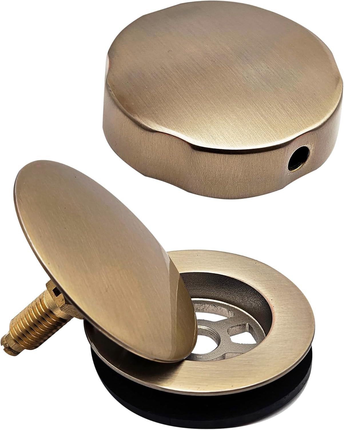 Westbrass A50P45BJ-19 1-1/2' Sch. 40 PVC 45' Cable Driven Bath Waste Kit with Ball Joint Head and Brass Trim Drain Kit, Champagne Bronze