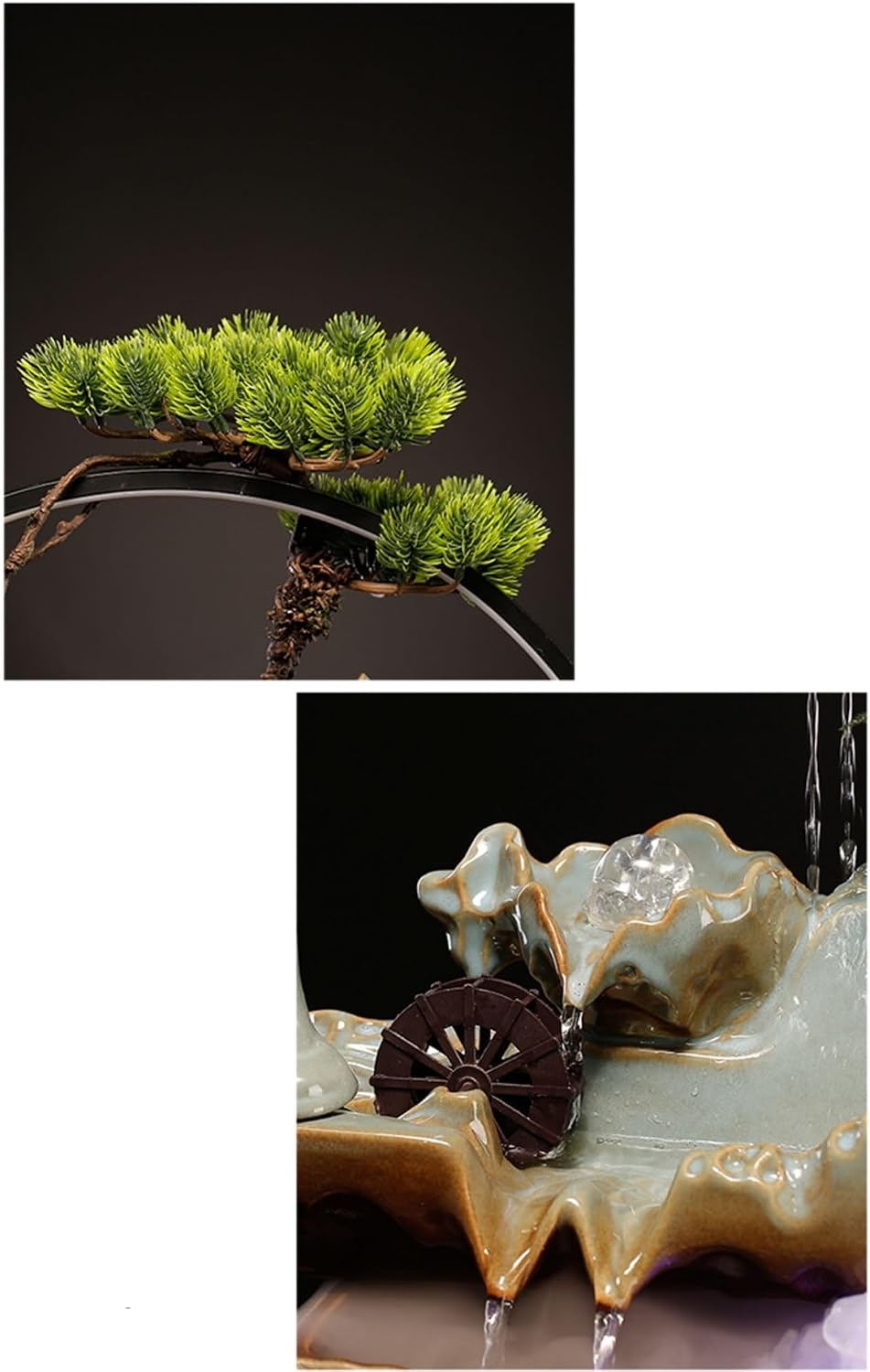 Tabletop Fountains Chinese Style Water Fountain Fortune Ornaments Creative Circulation Humidifier Home Office Desktop Decoration Indoor Tabletop Water Fountain