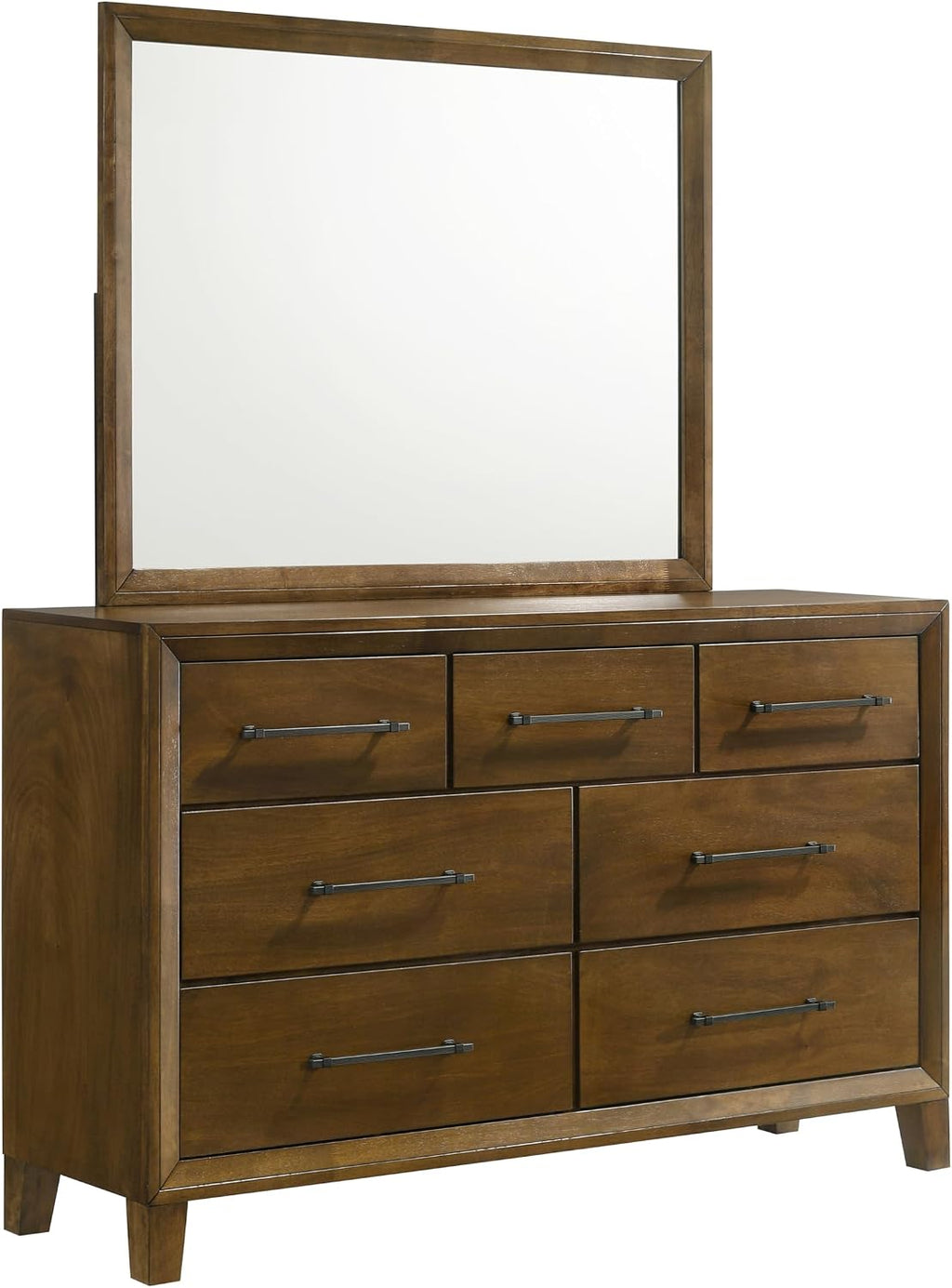 New Classic Furniture Ballard 5-Piece Wood Cal King Bedroom Set with 2-Nightstands, Walnut Brown